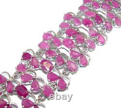 Luxury Victorian Style Authentic Kashmir Ruby. 925 Sterling Silver handmade Larg