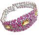 Luxury Victorian Style Authentic Ruby. 925 Sterling Silver Handmade Large Bracel