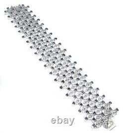 Luxury Victorian Style Authentic Sapphire. 925 Sterling Silver handmade Large B
