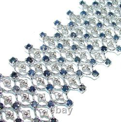 Luxury Victorian Style Authentic Sapphire. 925 Sterling Silver handmade Large B
