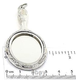 Mirror Pendant Victorian Style 925 Sterling Silver English Hallmarks