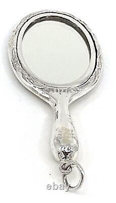 Mirror Pendant Victorian Style 925 Sterling Silver English Hallmarks