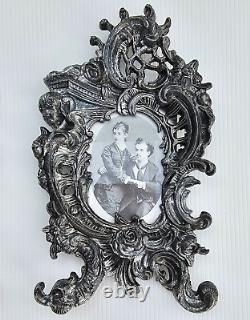 NWB Antique Italian Silver Gilt Easel Picture Photo Frames Victorian Style Set 2