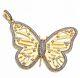 Natural Diamond Butterfly Pendant 925 Sterling Silver Victorian Style Pendant