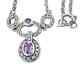 Necklace Victorian Style 925 Sterling Silver Set With Marcasite And Amethyst