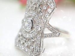 Neo-Victorian Classic Style White Cubic Zirconia In 935 Argentium Silver Ring