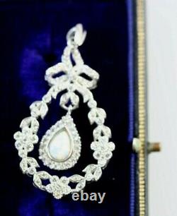 Opal Pendant Victorian Style Silver Necklace