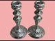 Pair Of Sterling Silver Victorian Style Candlesticks 19cm C1974