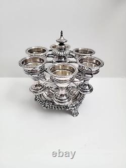 Regency Style Victorian Egg Stand Silver Plated English Sheffield 19th Century