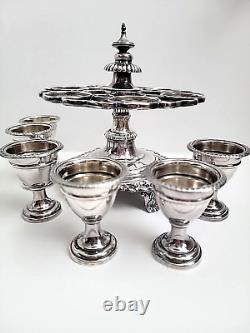 Regency Style Victorian Egg Stand Silver Plated English Sheffield 19th Century