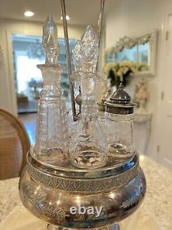 Rockford silver plate cruet spinning etched castor condiment victorian style