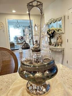 Rockford silver plate cruet spinning etched castor condiment victorian style