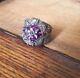 Ross Simons Sterling Silver Victorian Style Purple Wide Cluster Bold Ring