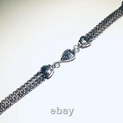 STERLING SILVER Victorian style Albertine watch Belcher chain Tassel Bracelet BN