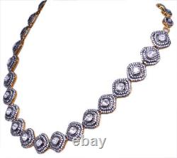Sapphire Polkies Studded Victorian Style Necklace In. 925 Silver SN1043