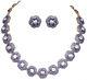 Sapphire Polkies Studded Victorian Style Necklace In. 925 Silver Sn1044