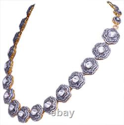 Sapphire Polkies Studded Victorian Style Necklace In. 925 Silver SN1044