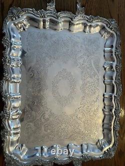 Sheridan Vintage Large Silver Plated Victorian Style Serving platter tray