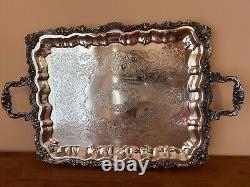 Sheridan Vintage Large Silver Plated Victorian Style Serving platter tray