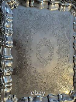 Sheridan Vintage Large Silver Plated Victorian Style Serving platter tray