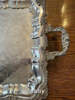 Sheridan Vintage Large Silver Plated Victorian Style Serving platter tray