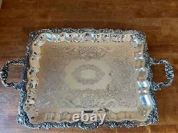 Sheridan Vintage Large Silver Plated Victorian Style Serving platter tray