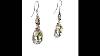 Silver Victorian Style Peridot U0026 Seed Pearl Drop Earrings