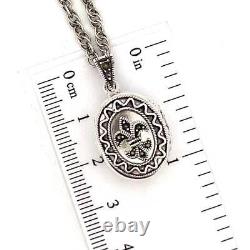 Small Oval Locket Victorian Style 925 Sterling Silver English Hallmarks Set