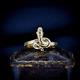 Snake Serpent 18ct Yellow Gold On Silver Ring Antique Victorian Style