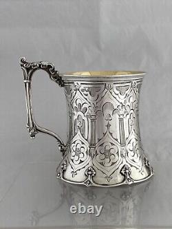 Sterling Silver CHRISTENING MUG 1851 London Antique Victorian Cup RARE STYLE