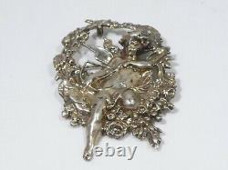 Sterling Silver Victorian Style Cupid Pin Or Pendant