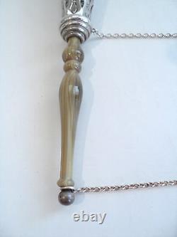 Sterling Silver Victorian Style TUSSIE MUSSIE, Hard Stone Handle
