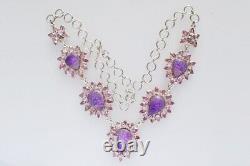 Sugilite Gemstone Necklace Choker Victorian Style 925 Silver Amethyst Jewelry
