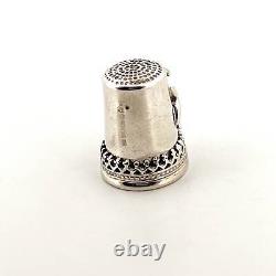 Swallow Thimble Victorian Style 925 Sterling Silver English Hallmarks Set With
