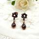 Sweet Garnet Drop Earrings With Seed Pearls In Victorian Style 200308f