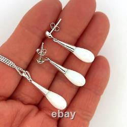 Teardrop Earrings And Pendant Set Victorian Style 925 Sterling Silver