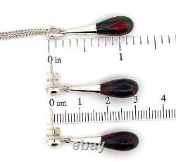 Teardrop Earrings And Pendant Set Victorian Style 925 Sterling Silver English