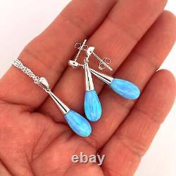 Teardrop Earrings And Pendant Set Victorian Style 925 Sterling Silver English