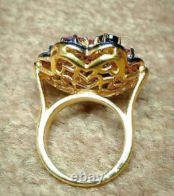 Tourmaline Diamond Silver Ring, Victorian Style 925 Silver Ring Handmade Jewels