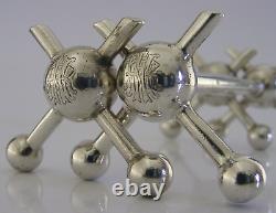 VICTORIAN DRESSER STYLE STERLING SILVER CUTLERY RESTS 1896 ANTIQUE 116g