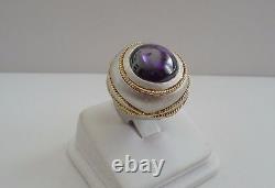 VICTORIAN STYLE LARGE COCKTAIL RING With 7 CT AMETHYST/SZ 5-9 /925 STERLING SILVER