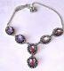 Victorian Style Mystic Pink Topaz Filigree Art Deco Necklace Sterling Silver