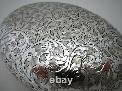 Very Large 4¼ Antique Sterling Silver English Victorian Style Tobacco Snuff Box