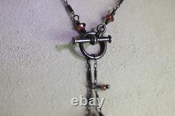 Victorian 925 Sterling Silver Toggle Y Style Necklace 18'' 12345