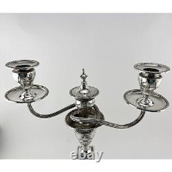 Victorian Adams Style Silver Plated Three Light Candelabra