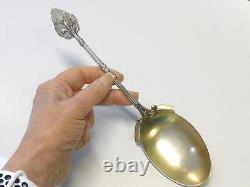 Victorian Aesthetic LOTUS Pattern Sterling Silver Serving Spoon Gold Wash Bowl 9