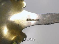 Victorian Aesthetic LOTUS Pattern Sterling Silver Serving Spoon Gold Wash Bowl 9