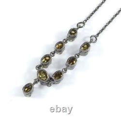 Victorian Antique Style Polki Diamond Necklace 925 Sterling Silver Gift Jewelry