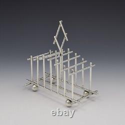 Victorian Arts & Crafts Christopher Dresser Style Silver Toast Rack