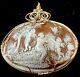 Victorian Carved Shell Cameo Silver Pendant Original Made In Italy Eden Rare